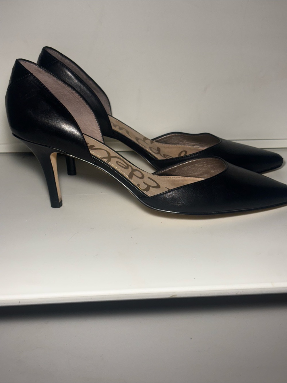 Sam Edelman Black Pointed Toe D'Orsay Heels